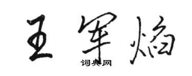骆恒光王军焰行书个性签名怎么写