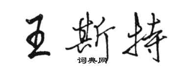 骆恒光王斯特行书个性签名怎么写