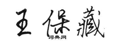 骆恒光王保藏行书个性签名怎么写