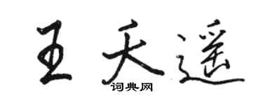骆恒光王夭遥行书个性签名怎么写