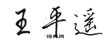骆恒光王平遥行书个性签名怎么写
