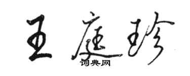 骆恒光王庭珍行书个性签名怎么写