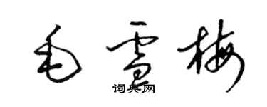梁锦英毛雪梅草书个性签名怎么写