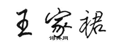 骆恒光王家裙行书个性签名怎么写