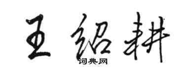 骆恒光王绍耕行书个性签名怎么写