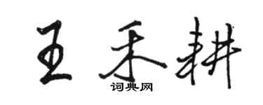 骆恒光王禾耕行书个性签名怎么写