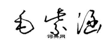 梁锦英毛紫涵草书个性签名怎么写