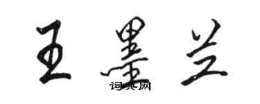 骆恒光王墨兰行书个性签名怎么写