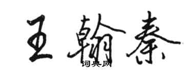骆恒光王翰秦行书个性签名怎么写