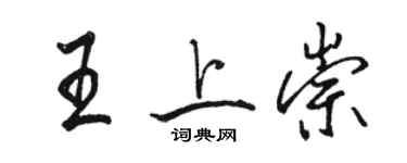 骆恒光王上崇行书个性签名怎么写