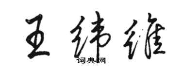 骆恒光王纬维行书个性签名怎么写