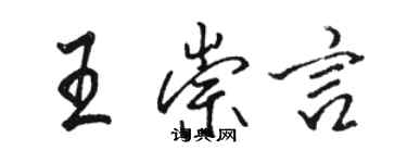 骆恒光王崇言行书个性签名怎么写