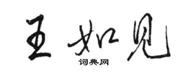 骆恒光王如见行书个性签名怎么写