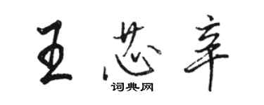 骆恒光王芯辛行书个性签名怎么写