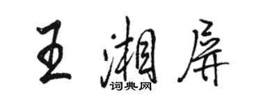 骆恒光王湘屏行书个性签名怎么写