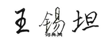 骆恒光王锡坦行书个性签名怎么写