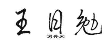 骆恒光王日勉行书个性签名怎么写