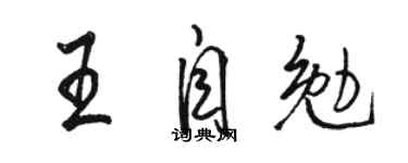 骆恒光王自勉行书个性签名怎么写