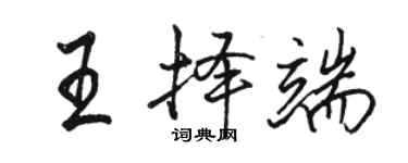 骆恒光王择端行书个性签名怎么写
