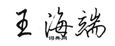 骆恒光王海端行书个性签名怎么写
