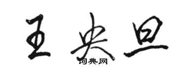 骆恒光王央旦行书个性签名怎么写