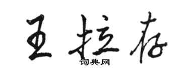 骆恒光王拉存行书个性签名怎么写
