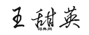 骆恒光王甜英行书个性签名怎么写