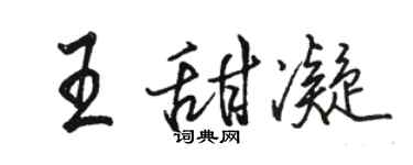 骆恒光王甜凝行书个性签名怎么写