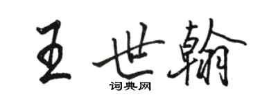 骆恒光王世翰行书个性签名怎么写