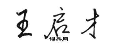骆恒光王启才行书个性签名怎么写