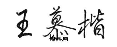 骆恒光王慕楷行书个性签名怎么写