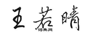 骆恒光王若晴行书个性签名怎么写