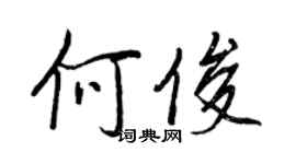 王正良何俊行书个性签名怎么写