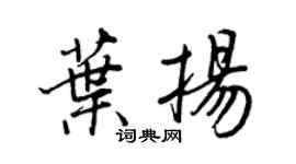 王正良叶扬行书个性签名怎么写
