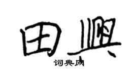 王正良田兴行书个性签名怎么写