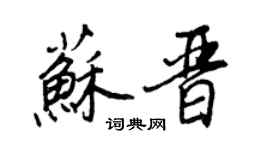 王正良苏晋行书个性签名怎么写