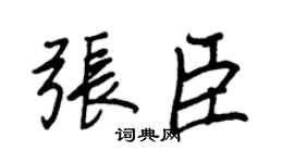 王正良张臣行书个性签名怎么写