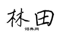 王正良林田行书个性签名怎么写