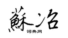 王正良苏冶行书个性签名怎么写