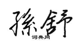王正良孙舒行书个性签名怎么写
