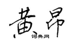 王正良黄昂行书个性签名怎么写