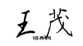 王正良王茂行书个性签名怎么写