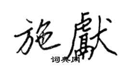 王正良施献行书个性签名怎么写