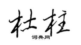 王正良杜柱行书个性签名怎么写