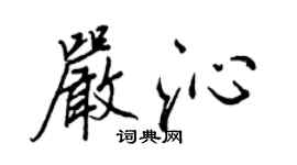 王正良严沁行书个性签名怎么写