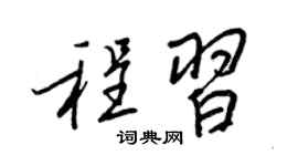 王正良程习行书个性签名怎么写