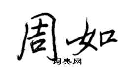 王正良周如行书个性签名怎么写