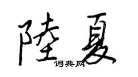 王正良陆夏行书个性签名怎么写