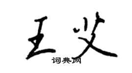 王正良王艾行书个性签名怎么写
