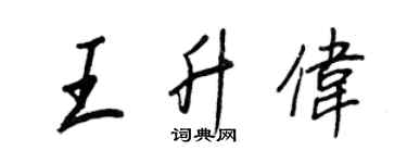 王正良王升伟行书个性签名怎么写